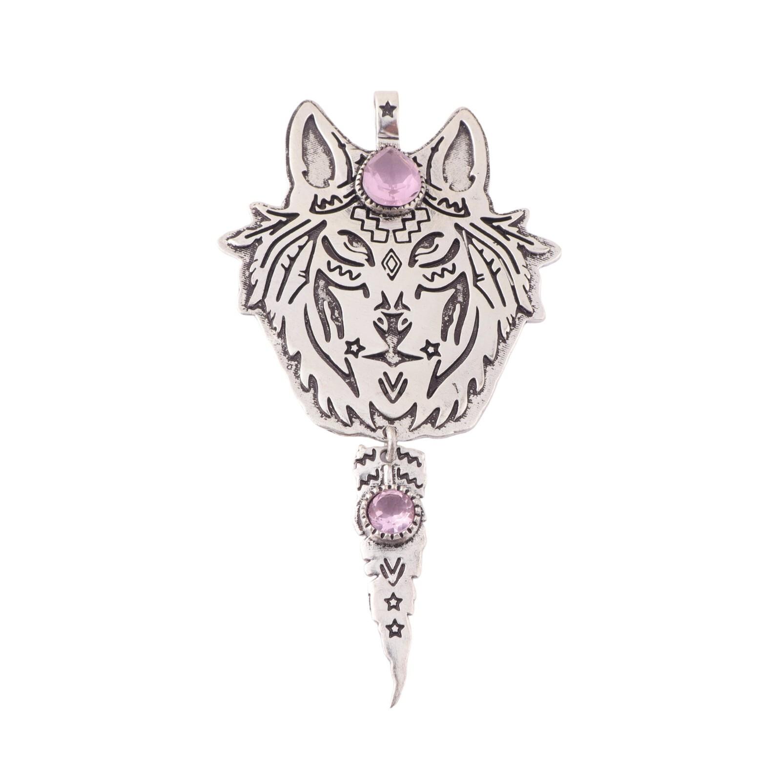 

Морганит Драгоценный камень 925 Проба Серебро Ювелирные изделия Ручной работы Подвеска Лицо тигра 4 CP-26-11