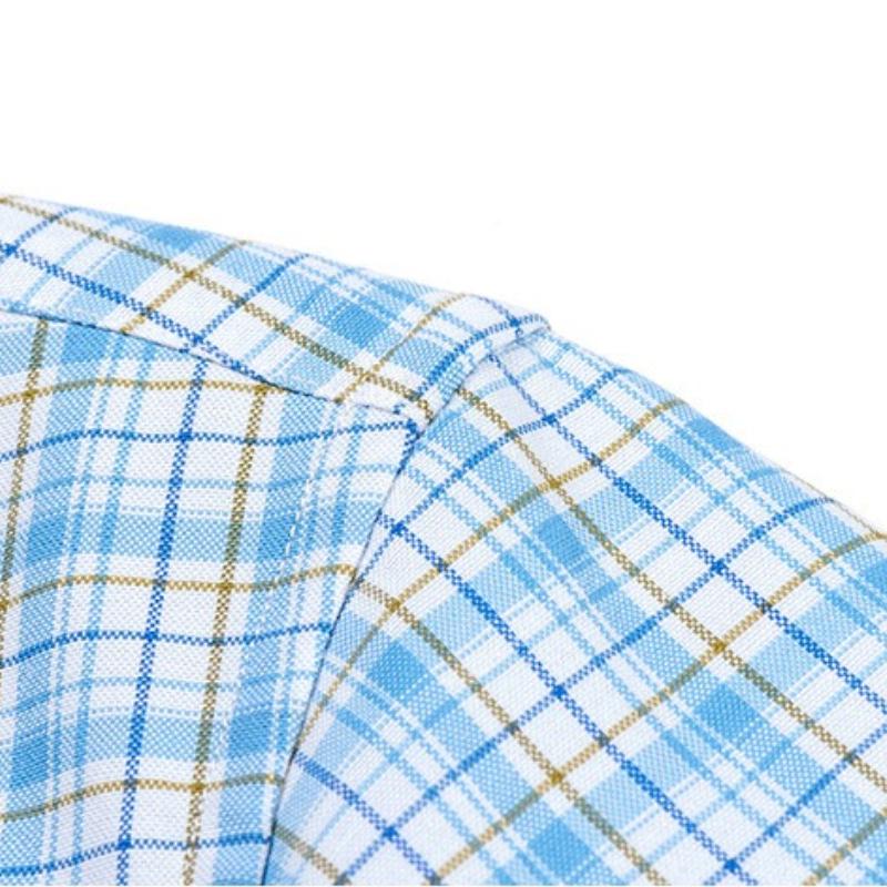 160KG Men's Shirts Big and Tal Classic Plaid Stripe Oxford 100 Cotton Short Sleeve Shirt for Men Shirt Short Sleeve Plus Size