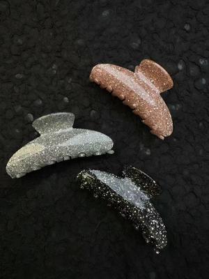 1 Stück Glitzer Haarspangen Modische Haarklammer Große Größe Geometrische Haarspange Elegante Damen Haaraccessoires