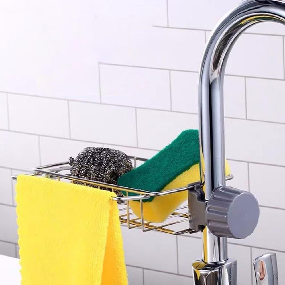 1PC Kitchen Faucet Storage Rack For Stainless Steel Sink, Household Towel Drying Rack, Hanging Basket