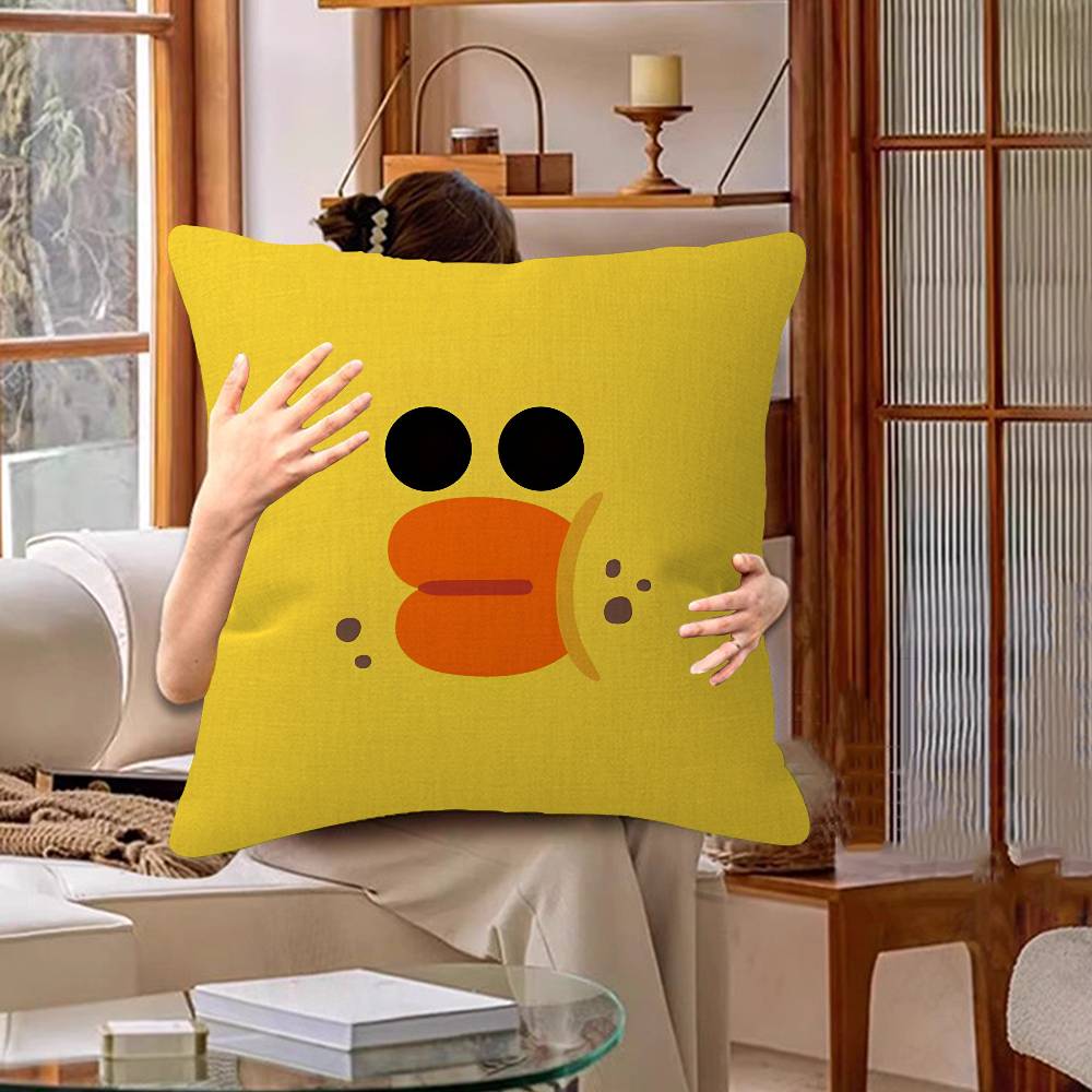 Cute Cartoon Art Duck Pillow Gift Home Office Decoration Bedroom Sofa Car Cushion Cover case 45x45