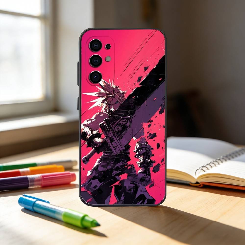 F-Final F-Fantasy V-VII Cloud Phone Case For Samsung S25,S24,S21,S22,S23,S30,Ultra,S20,Plus,Fe,Note,10,9,5G Black Cover