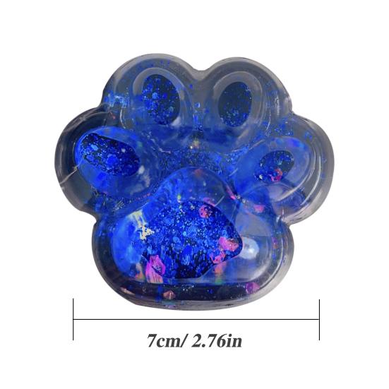Clear Cat Paw Squeeze Toy Anxiety Stress Relief Glitter Kitten Paw Pinch Sensory Toy