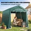 8 x 6.5 ft Outdoor Garden Storage Shed, Waterproof Bike Tent with Double Roll-up Zipper Door for Garden Tools, Green