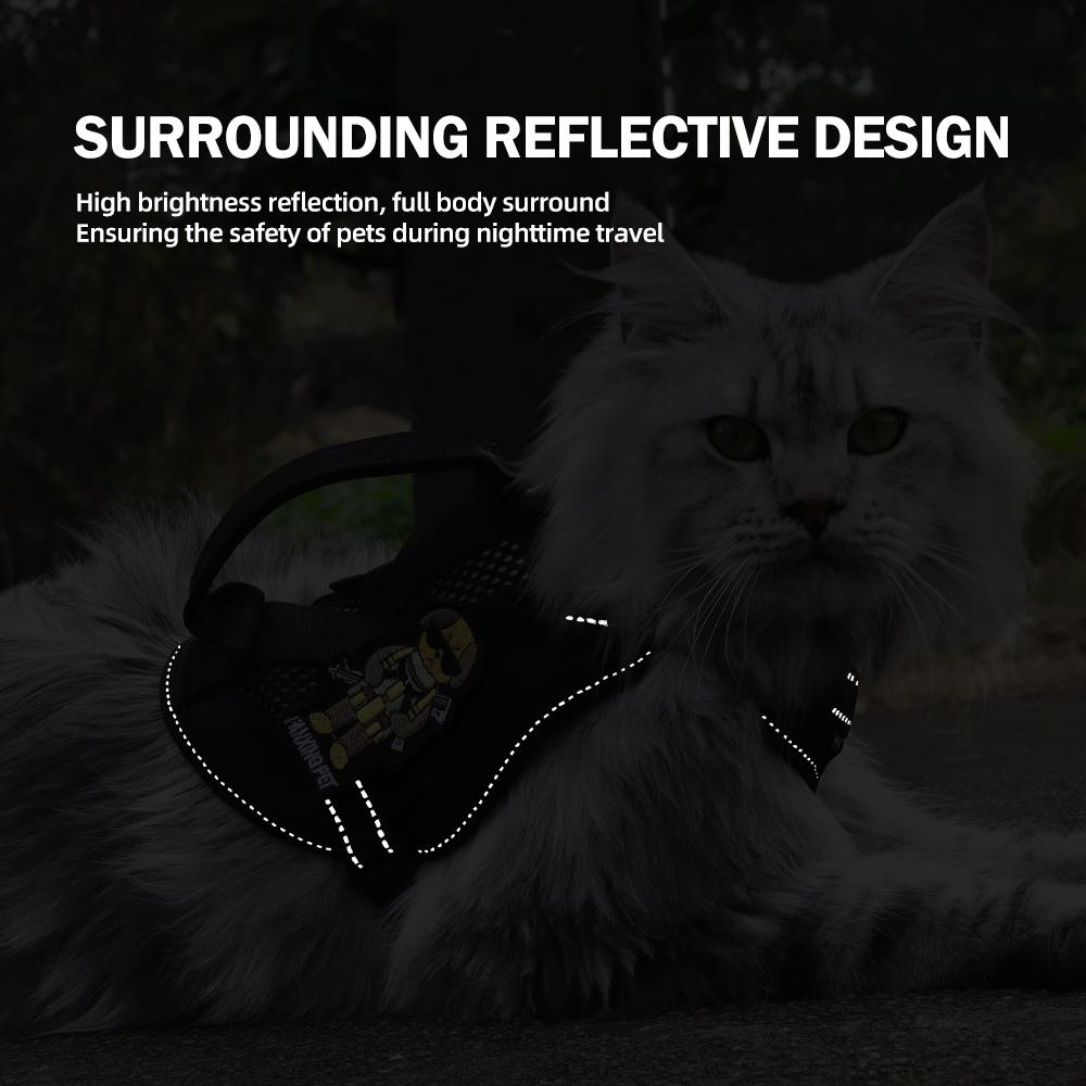 5-piece Set Light Tactical Cat Harness Summer Pet Outdoor Walking Supplies for Small Dogs Cats Breathable Kitten Puppy Harnesses