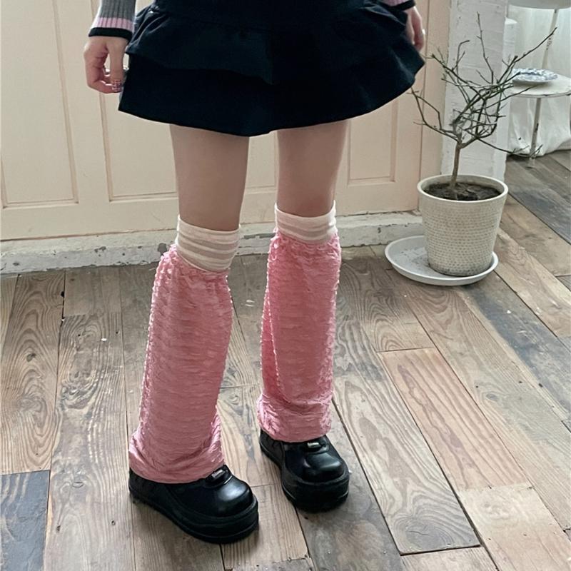 Campus Style Leg Warmers Gothic Ruffle Long Socks Leggings Gaiters Autumn Winter Flare Cuffs Ankle Heaps Socks