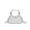 Designer Retro Diamd Clutch Purse for Women PU Leather Crossbody Bag with Chain Metal Handle Fashi Accessory for Party