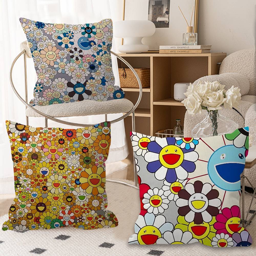 Art T-Takashi M-Murakamis Pillow Anime Pillow Sofa Bed Head Pillow Cover Cushion Cover 45x45 cm Fashion