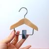 Wooden Children's Clothes Hangers with Pant Clips - Solid Wood Mini Display Rack