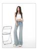 Women's Dark Blue Low-Rise Micro Flare Jeans - Autumn 2025 Slim Fit, Stretch Bell Bottoms