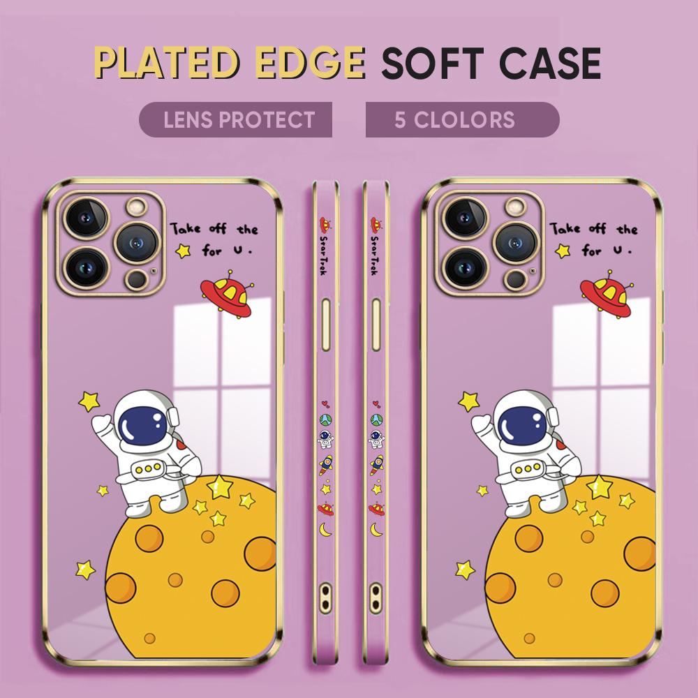 

Милый чехол для телефона с покрытием астронавта для iPhone 11 13 15 Samsung Galaxy A52 Xiaomi Redmi 12C Note 10 Pro Oneplus Мягкие чехлы для смартфонов iPhone 15 Pro фиолетовый