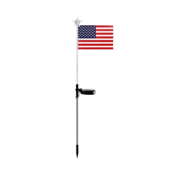 

Patriotic Flag LED Pathway Stake Lights Independence Day Solar Light Waterproof Easy Installation Garden Stake for 4th of July & Memorial 1pc