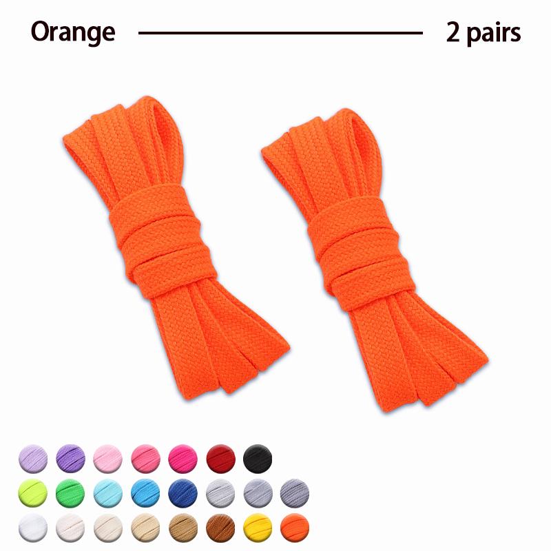 2Pair Flat Cotton Shoelaces Wide Sneaker Replacement Shoe Laces Classic Colored Shoelaces 80/100/120/140/160cm Unisex Shoestring