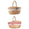 With Lid Wicker Picnic Basket Handmade Willow Hand-woven Woven Storage Hamper Large Capacity Portable Picnic Hamper Outdoor