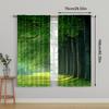 2pc,  Scene Curtains Forest1 Machine Washable Fabric,Without Electricity Spring Party & Holiday Decor Perfect for Holiday