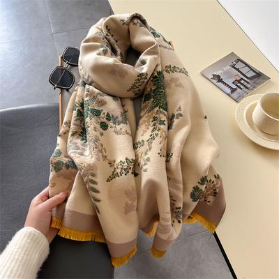 Sciarpe Invernali da Donna Pashmina in Cashmere Sciarpe e Coperture Bufandas Stampa Floreale Calde Spesse Sciarpe Coperta per Donna Pe