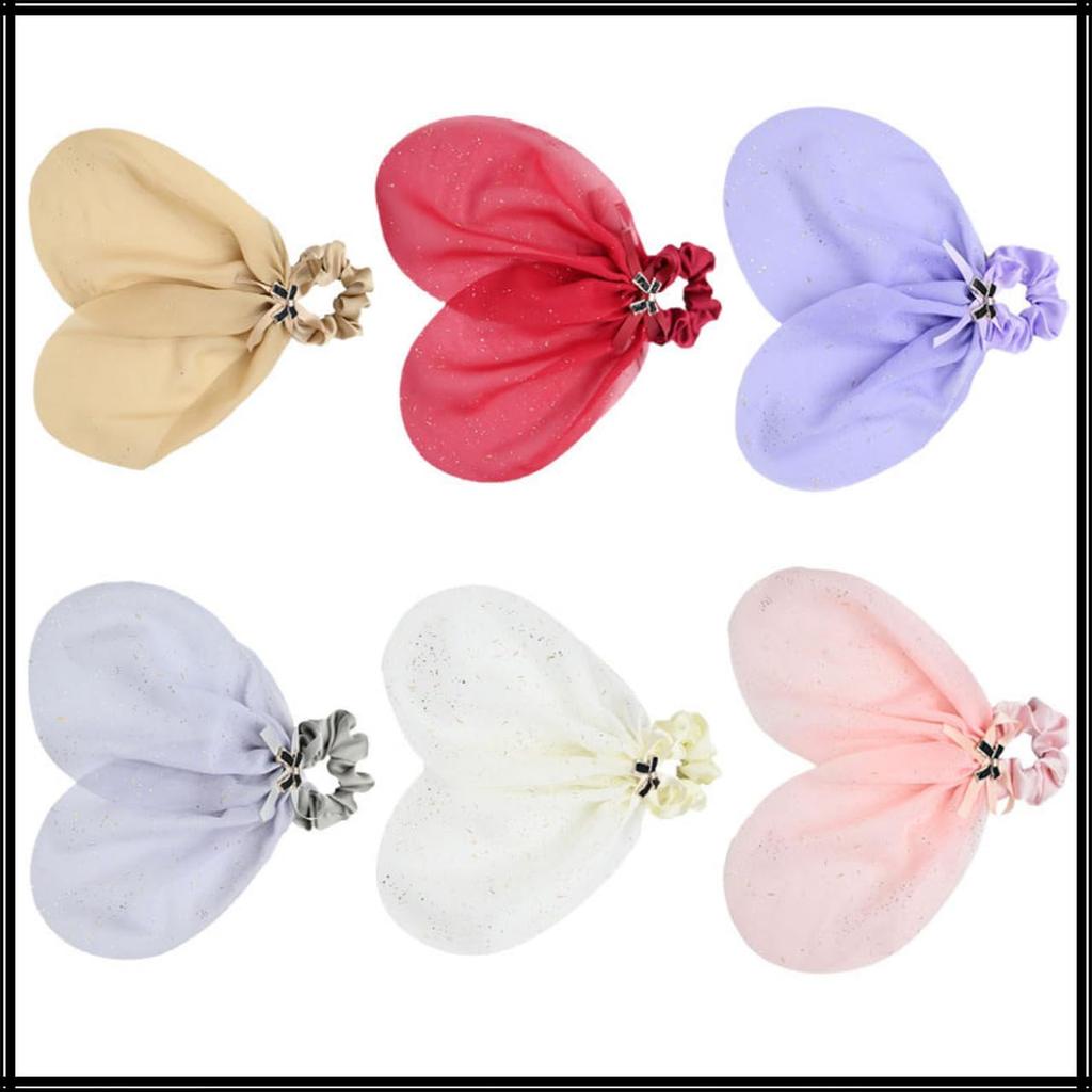 White Fang Ribbon Scrunchie Hair AZ559 Accessory, Cute, Stylish, Casual, Women's, (White)