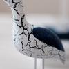 Wooden Seabird Figurine Ornament Desktop Decor with Stable Base Retro Distressed Blue White Coastal Style for Bedroom Living Room Study