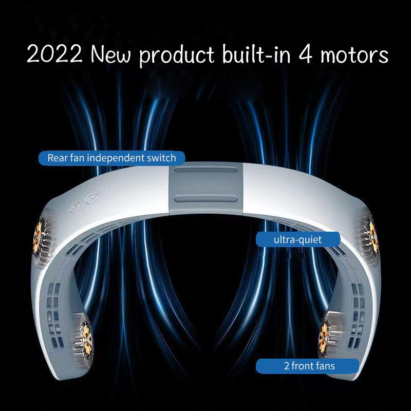 2024 Portable Neck Fan Electric Wireless Fan Rechargeable Mini Ventilation Cooling USB Bladeless Silent Fan for Outdoor Sports