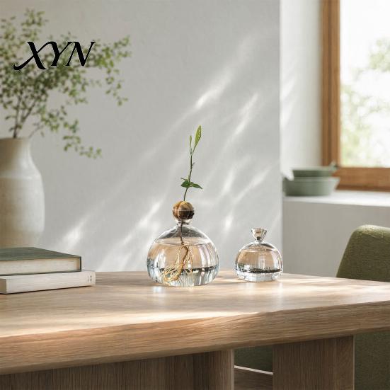 Pflanzenhalter aus Glas Hydroponik-Pflanzen Vase, Transparentes Vermehrungsterrarium, Schreibtisch Dekorative Klare Topf Pflanzgefäß für Zuhause Büro Tischmittelstück