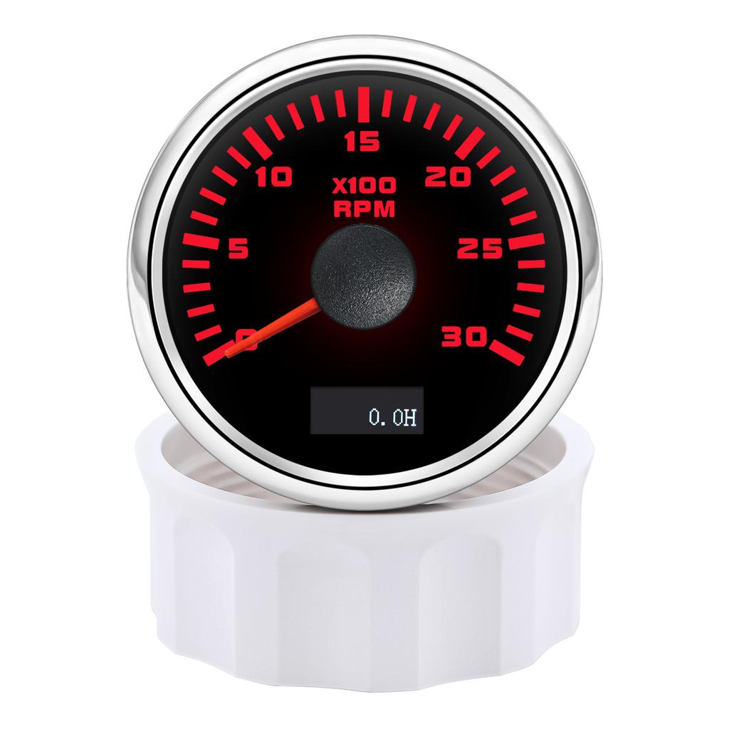 3000/4000/6000/7000/8000 RPM 52mm Boat Tachometer Hourmeter Gauge outboard rpm meter With Red Backlight boat accessories marine
