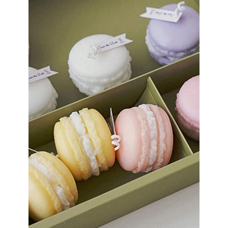 1pc French Style Macaron Cake Shaped Candle Mold, Pink, Delicate Details, Ideal for Handmade Candle Making, Perfect for Birthdays