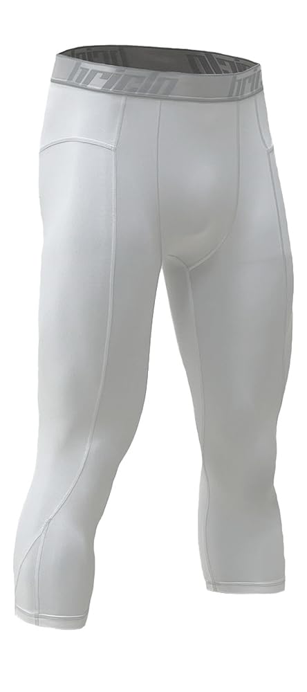 Briclo Sports Compression Running and Leggings for Fall and UV Compression Wear for Running and Also Available In Plus Sizes Men's Capri-Length