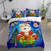 Merry Christmas King Queen Duvet Cover Red Cartoon Santa Bedding Set Kids Boys Girls Christmas Tree 2/3pcs Polyester Quilt Cover