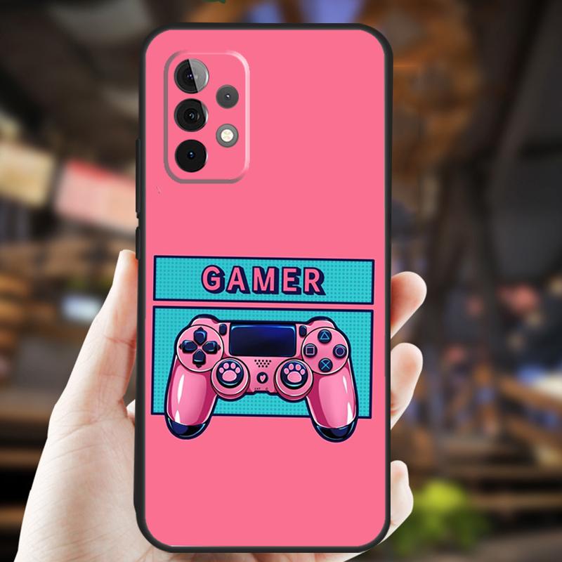 90s Sweet Kawaii Game Controller Case For Samsung Galaxy A34 A06 A05 A32 A16 A55 A36 A26 A54 A14 A22 A52 A35 A15 A53 A13 A56