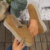 Women's Suede Slip-On Espadrille Style Casual Shoes for Spring and Autumn