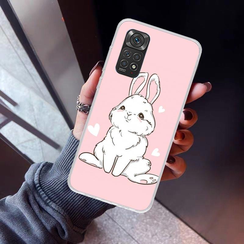 Cute Bunny Baby Rabbits Phone Case for Xiaomi Redmi Note 15 14 14S 13 12 12S 11 Pro Plus 11E 11T 11S 10S 5G Soft Cover Fundas Re