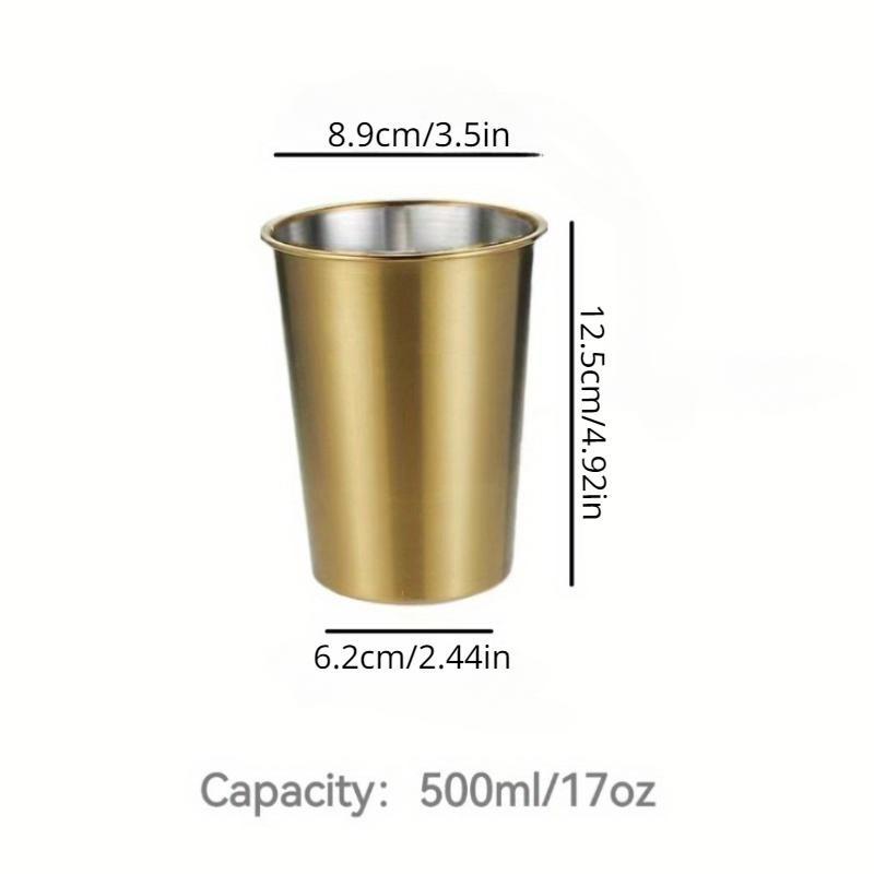 500MLStainless Steel Drinking Mug Stackable Metal Mug for Kids Adults Traveling Daily Use