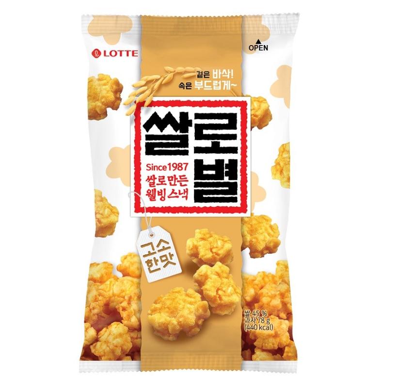 Lotte Wellfood Rice Snack Ssalrobyeol Savory Flavor 78g
