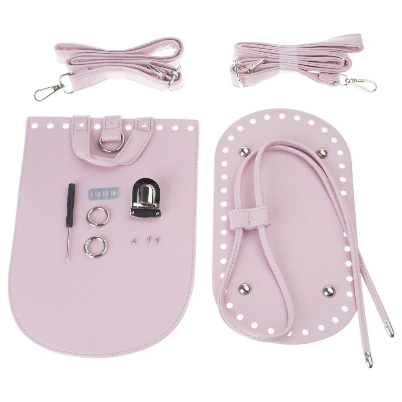 Crochet Bag Making Kit With PU Leather Backpack Bottom Base Flip Cover Adjustable Strap And Lock Buckle For DIY Projects