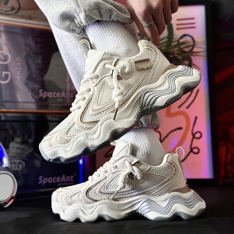 Men's Fashion Brand 2025 Spring Stylish Breathable Height-Increasing Casual Sports Sneakers