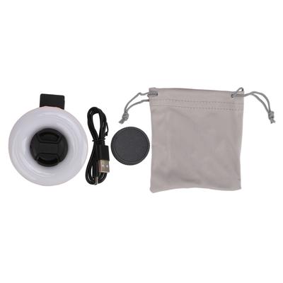 Makroobjektiv, 15-facher Zoom mit LED-Fülllicht, 3 Lichtmodi, 5 Helligkeitsstufen, USB, 200 mAh, Telefon-Makro
