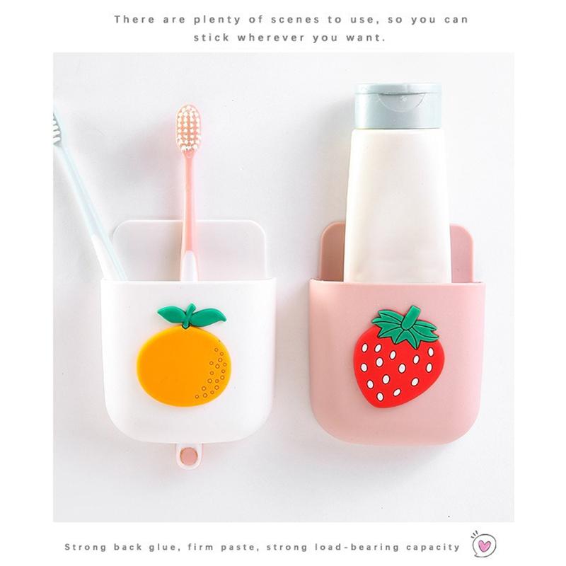 Cartoon Wall Mounted Organizer Storage Box Remote Control Mounted Mobile Phone Plug Holder Stand Wall Charging Multifunctio