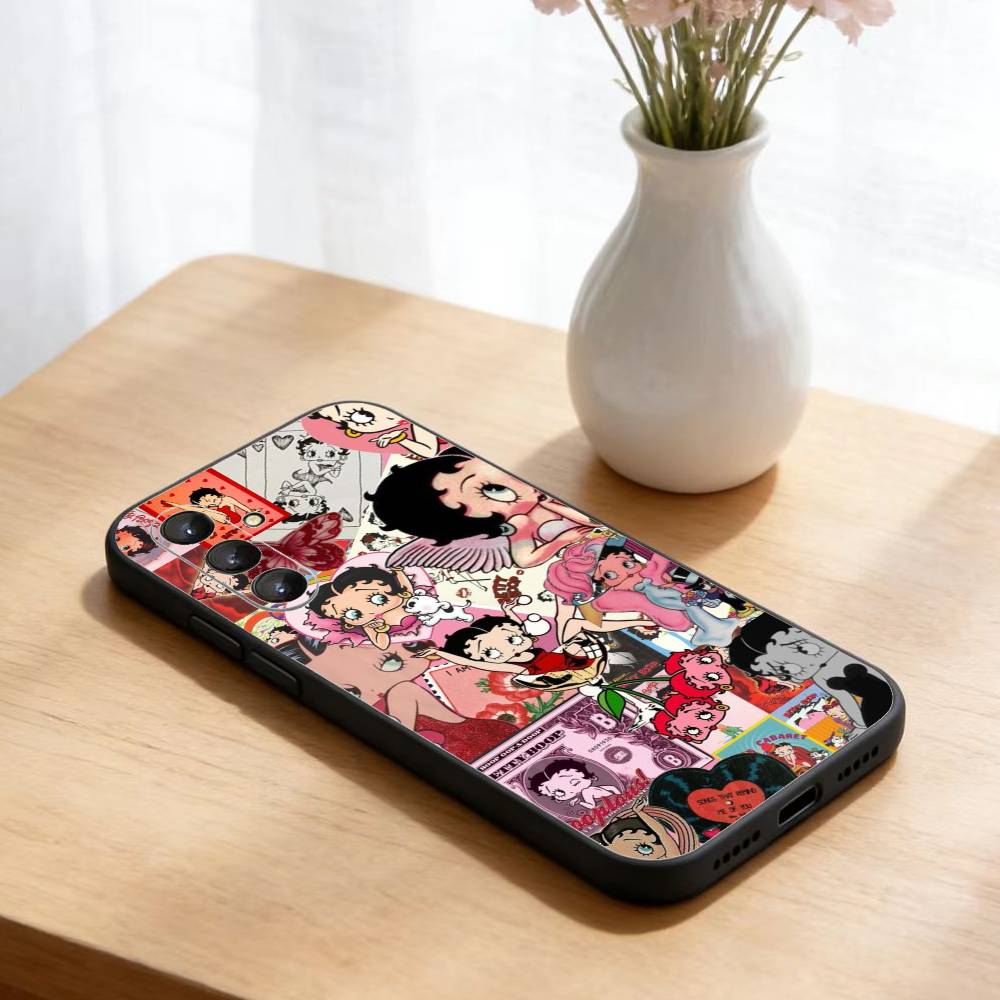 Y-BettyS-Cute-t-Boops Phone Case For Samsung Galaxy A73,A21s,A22,A31,A52,A53,A71,A41Soft Black Shell