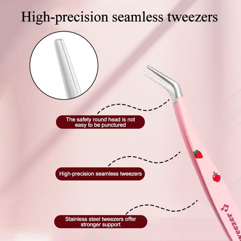 New Tweezers Eyelash Extension Clip Lash Tweezers for Eyelashes Professional Volume Fiber Tip Lash Tweezers JMNZ02