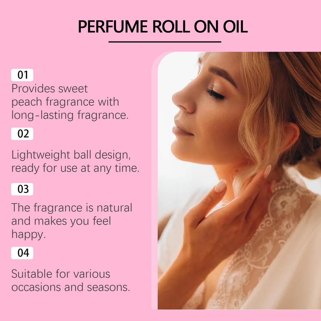 Refreshing And Fruity Pink Peach Roll-on Perfume 30ml Ideal For Daily Use