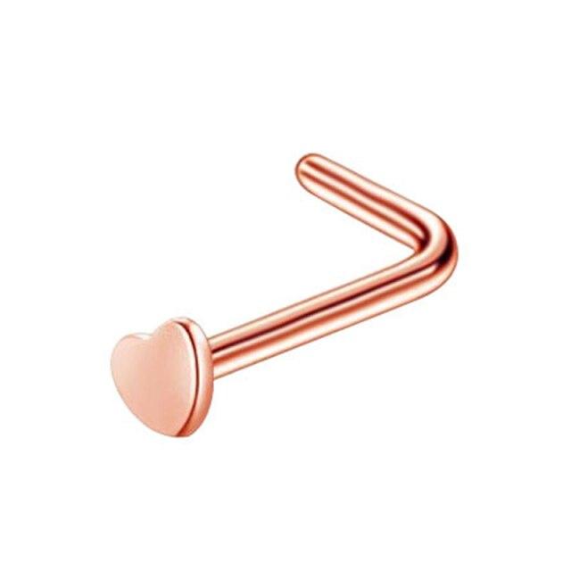 Stainless Steel L Shaped Nose Rings Cz Nose Stud Body Piercing Jewelry