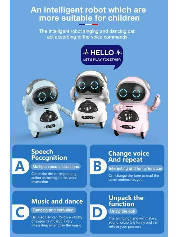 Cross-Border Children's Smart Voice Mini Robot - English Version
