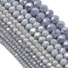 3/4/6/8/10mm Austria Faceted Crystal Beads Grey Porcelain Glass Loose Spacer Beads For Jewelry Making DIY Bracelets Necklace