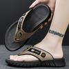 Men's outdoor casual flip flops summer new anti slip soft sole comfort beach slippers fashion breathable versatile walk sandals