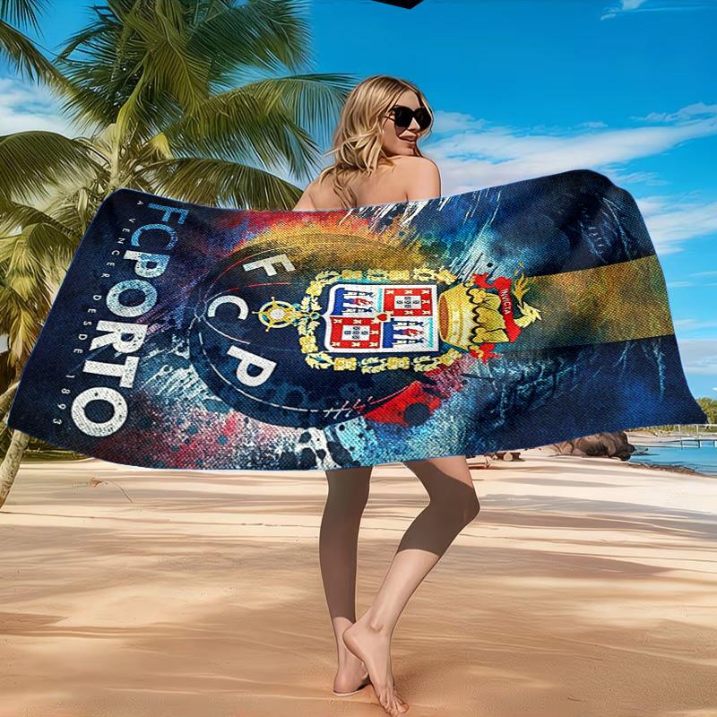 Fc Space Emblem Printed Microfiber Beach Towel, Soft And Absorbent, Quick-Dry, Ideal for Summer Travel, Beach Essential, Swimming Pool