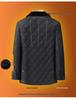 Men's Plus Size Quilted Diamond Pattern Cotton Jacket, Autumn/Winter 2025