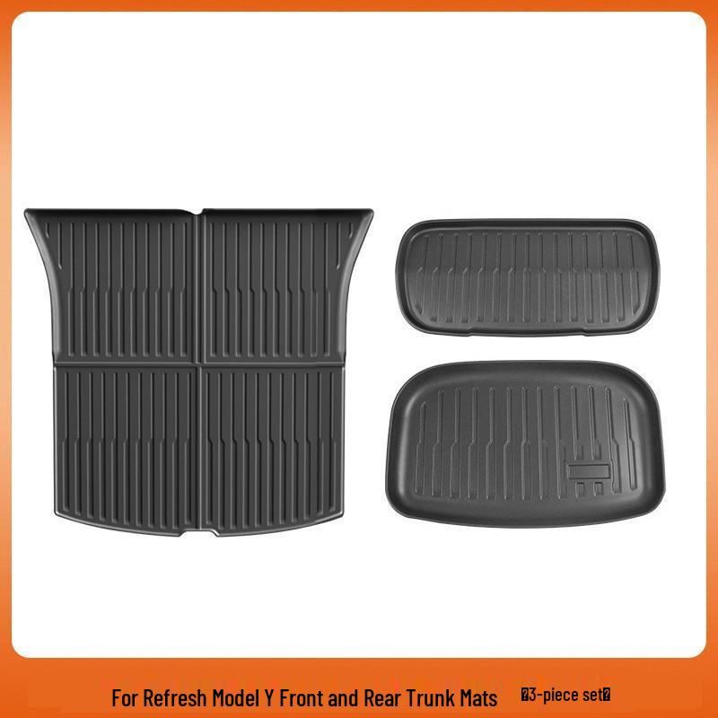 Tesla Model 3/Y Front & Rear Waterproof Trunk Mats - Original TPE Texture Accessories