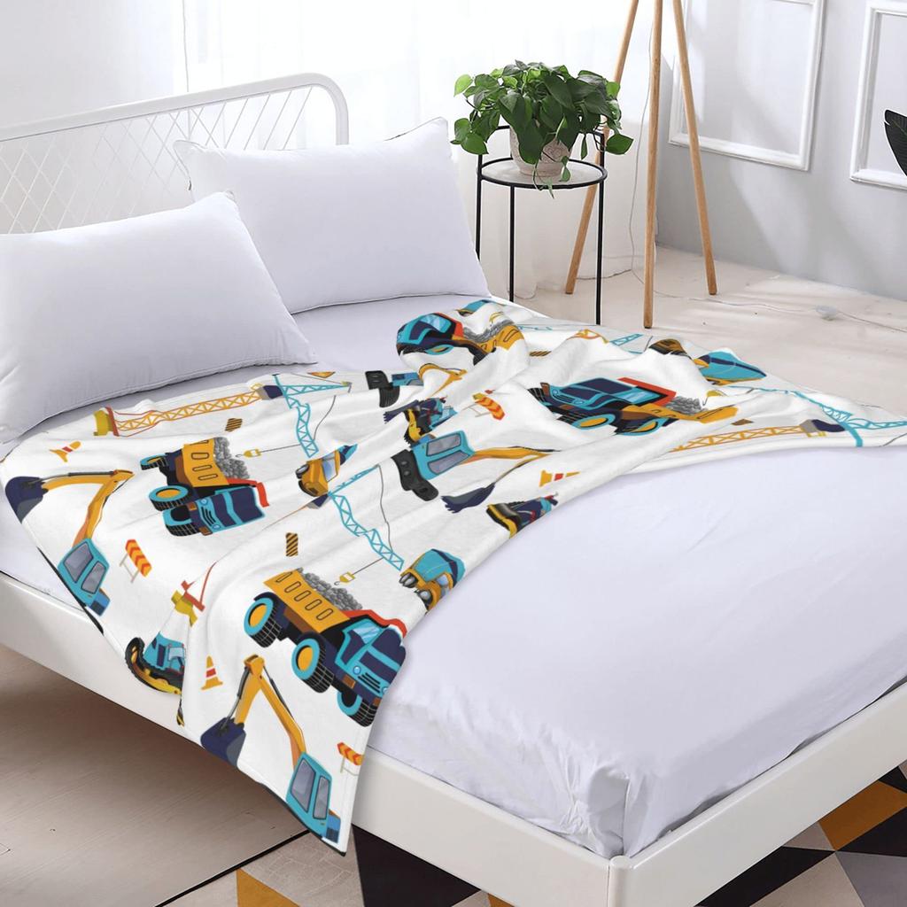 Tractor Pattern Blanket Flannel Soft Comfort Home Blanket Baby Child Blanket Birthday Holiday Gifts