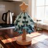 Wooden Christmas Tree Trivets for Hot Dishes Foldable Coasters Pot Holders Heat Resistant Silicone Table Protector Creative Gift for Home Kitchen