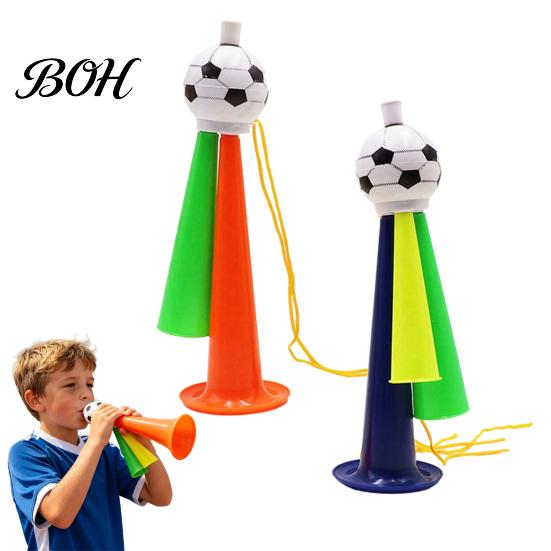 Fußball Partygeschenk 2 Stück Fußball Jubelhorn, 3-Ton Sportfan Lärmmacher, Dreiklang Jubelhorn Handheld Stadion-Trompete für Spieltag, Zubehör